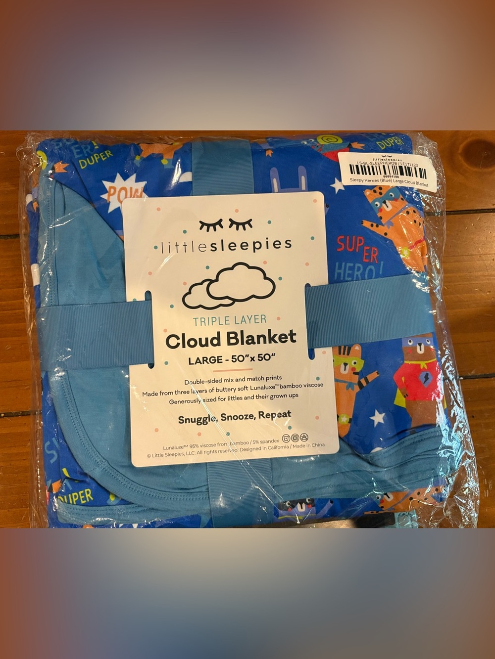 Little Sleepies Blue Sleepy Heroes Cloud Blanket